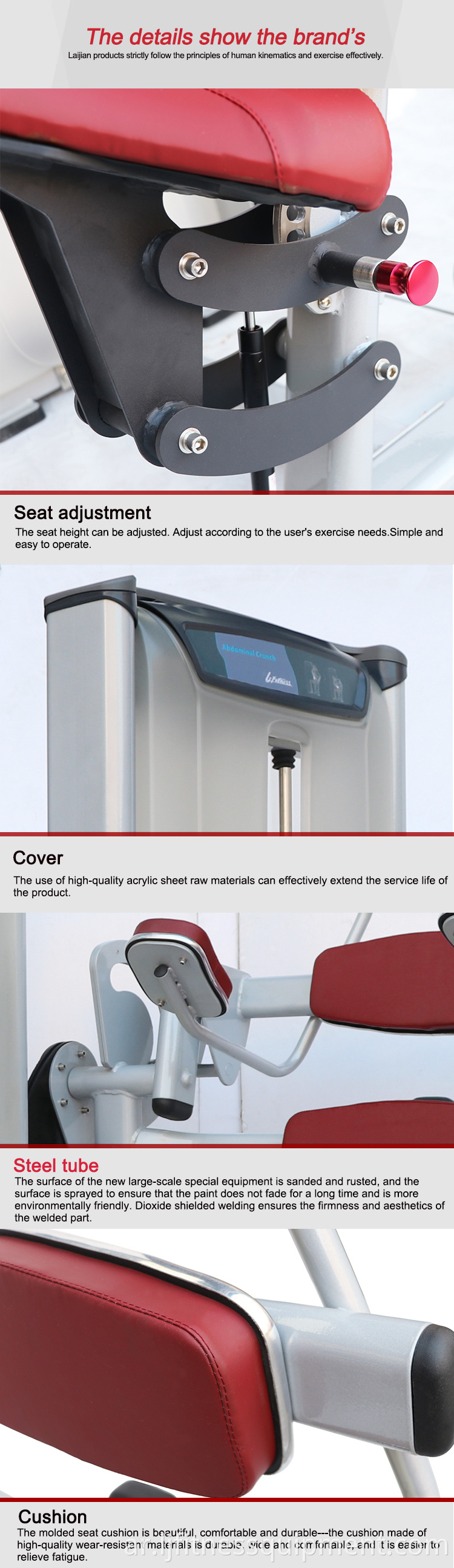 معدات اللياقة البدنية الرياضية التجارية الكلية لركبة ركوب الخيل في البطن